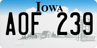 IA license plate AOF239