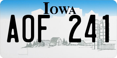 IA license plate AOF241