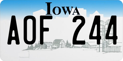 IA license plate AOF244
