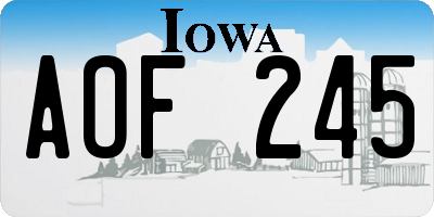 IA license plate AOF245