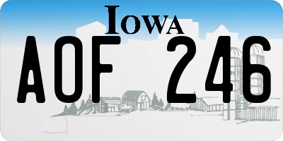 IA license plate AOF246