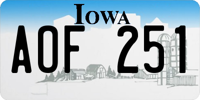 IA license plate AOF251