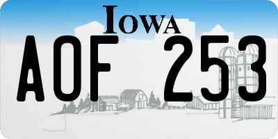 IA license plate AOF253