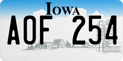 IA license plate AOF254