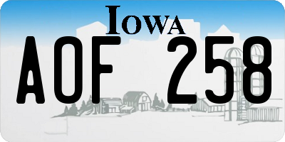 IA license plate AOF258