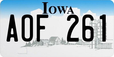 IA license plate AOF261
