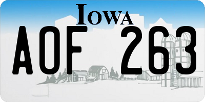 IA license plate AOF263