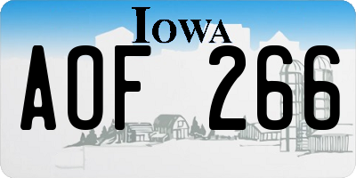IA license plate AOF266