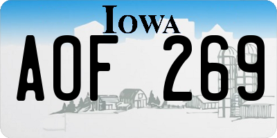 IA license plate AOF269