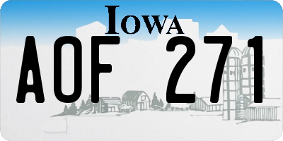 IA license plate AOF271