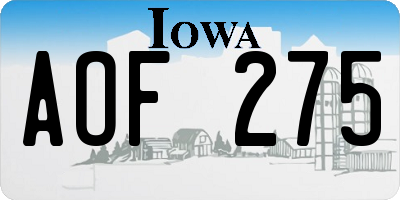 IA license plate AOF275