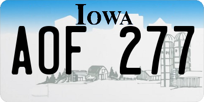 IA license plate AOF277