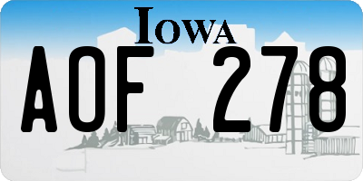IA license plate AOF278