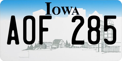 IA license plate AOF285