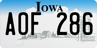 IA license plate AOF286