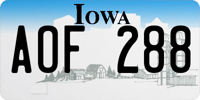 IA license plate AOF288