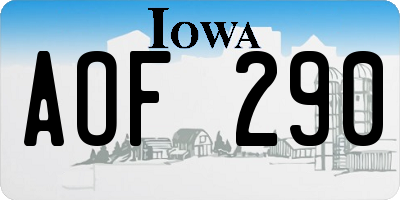 IA license plate AOF290