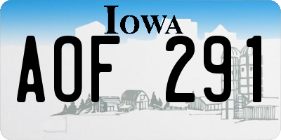 IA license plate AOF291