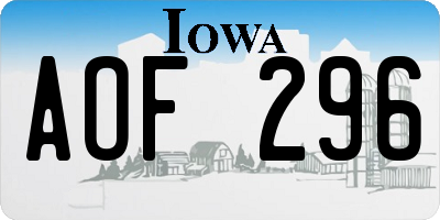 IA license plate AOF296