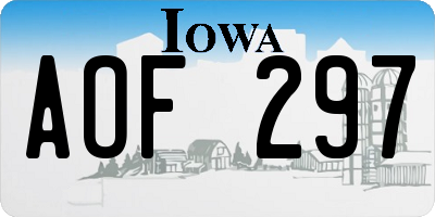 IA license plate AOF297