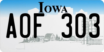 IA license plate AOF303