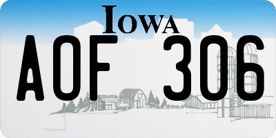 IA license plate AOF306