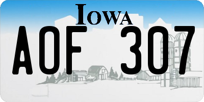 IA license plate AOF307