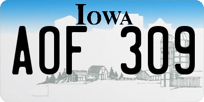IA license plate AOF309