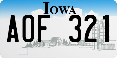 IA license plate AOF321
