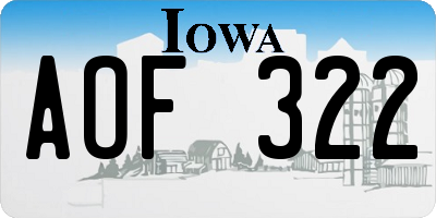 IA license plate AOF322