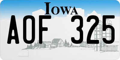 IA license plate AOF325