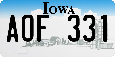 IA license plate AOF331