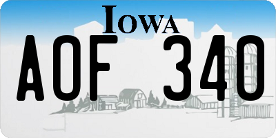 IA license plate AOF340