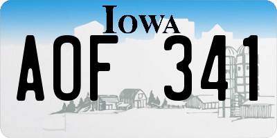 IA license plate AOF341