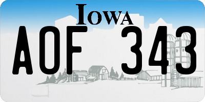 IA license plate AOF343