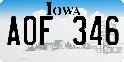 IA license plate AOF346