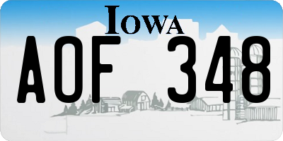 IA license plate AOF348