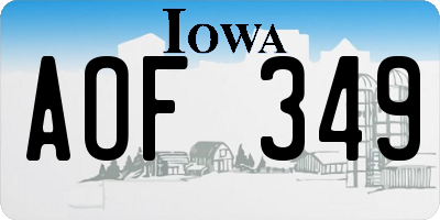 IA license plate AOF349