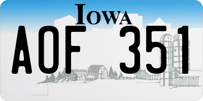 IA license plate AOF351