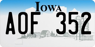 IA license plate AOF352