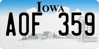 IA license plate AOF359