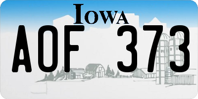 IA license plate AOF373