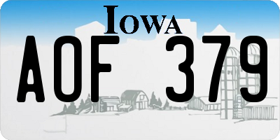 IA license plate AOF379
