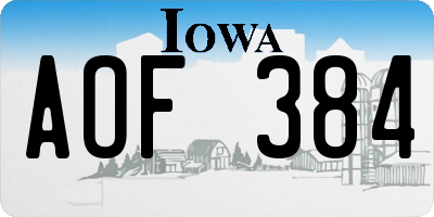 IA license plate AOF384