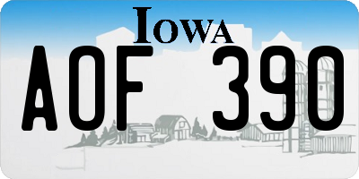 IA license plate AOF390