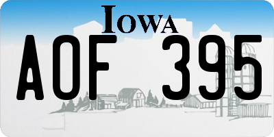 IA license plate AOF395