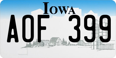 IA license plate AOF399