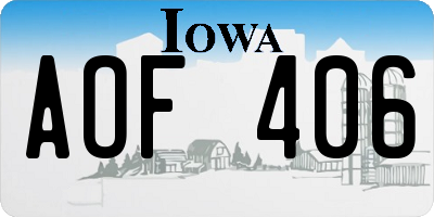 IA license plate AOF406