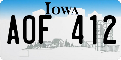IA license plate AOF412