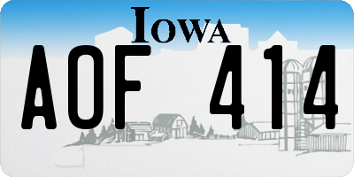 IA license plate AOF414